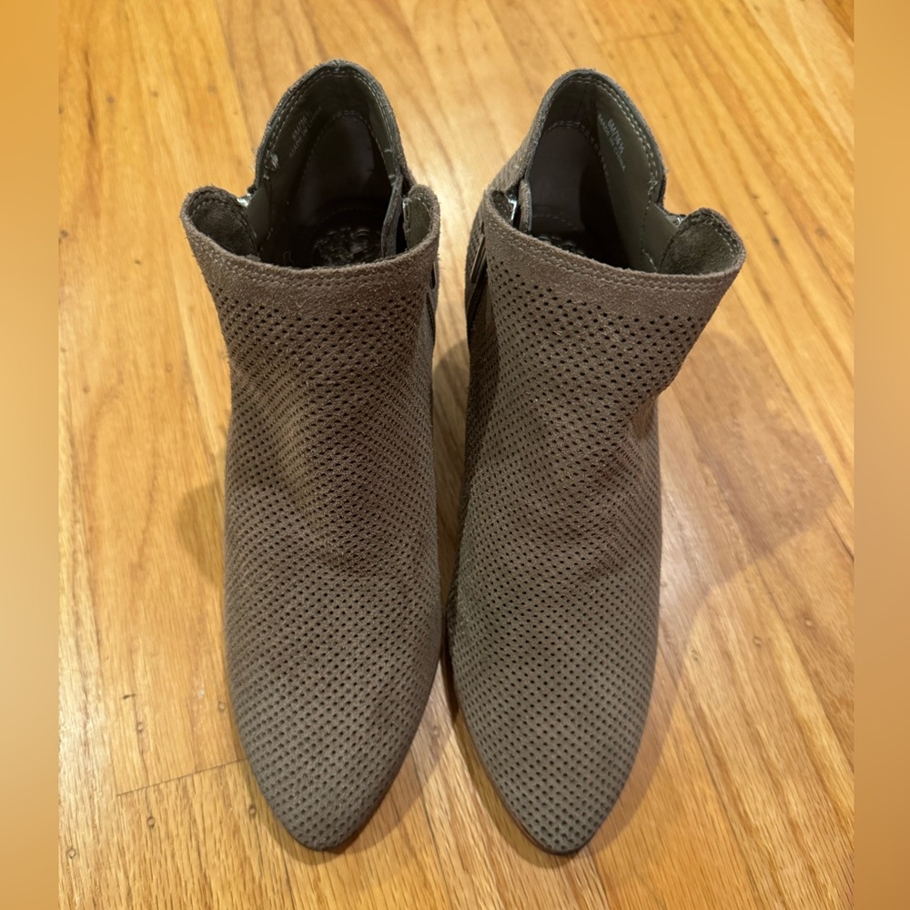 Vince Camuto Olive Perforated Ankle Booties